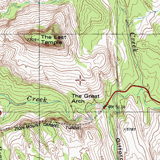 Topographic Map of Canyon Overlook Trail, UT