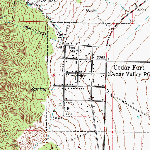 Topographic Map of Cedar Valley Elementary School, UT