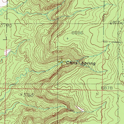 Topographic Map of Chris Spring, UT