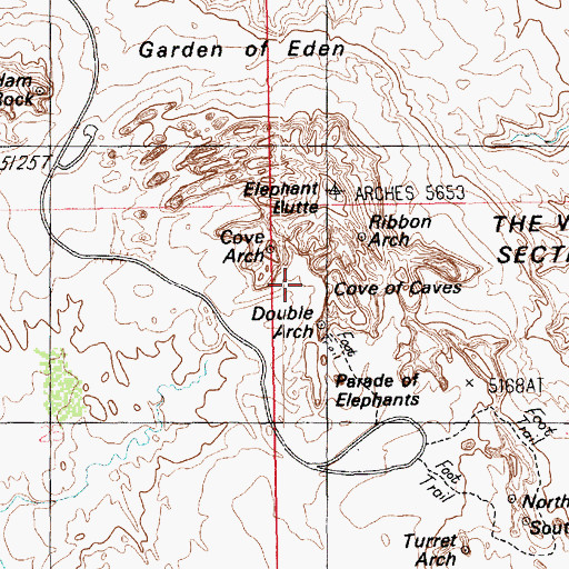 Topographic Map of Cove of Caves, UT