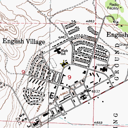 Topographic Map of Dugway Elementary School, UT