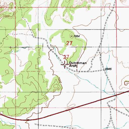 Topographic Map of Dutchman Arch, UT