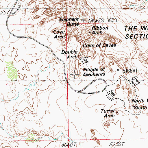 Topographic Map of Elephant Arch, UT