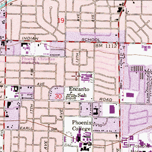 Topographic Map of Clarendon Elementary School, AZ