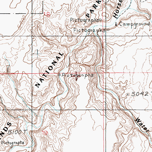 Topographic Map of Horseshoe Canyon Unit- Canyonlands National Park, UT