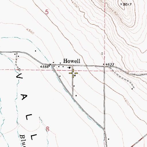 Topographic Map of Howell School, UT