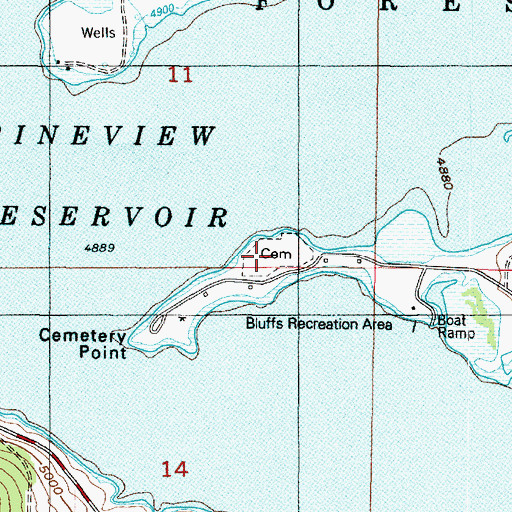 Topographic Map of Huntsville Cemetery, UT