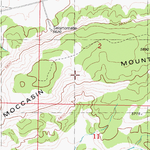 Topographic Map of Moccasin Mountains, UT