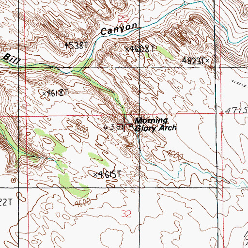 Topographic Map of Morning Glory Arch, UT