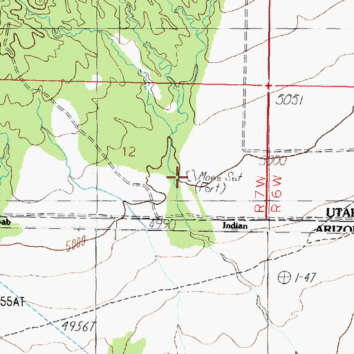 Topographic Map of Old Movie Fort, UT