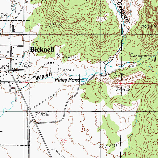 Topographic Map of Petes Pond, UT