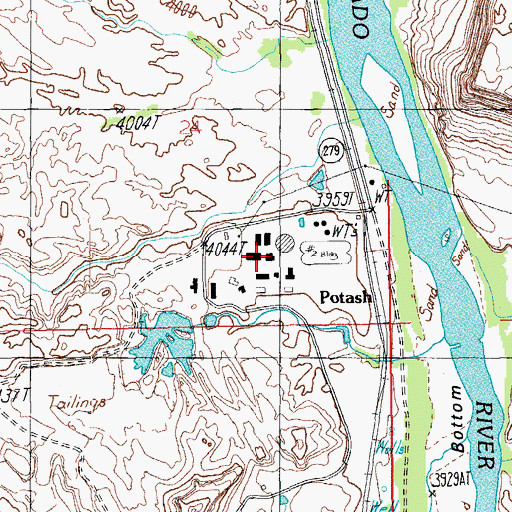 Topographic Map of Potash, UT