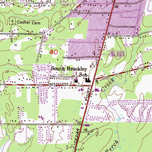 Topographic Map of Our Lady of Lourdes School, AL