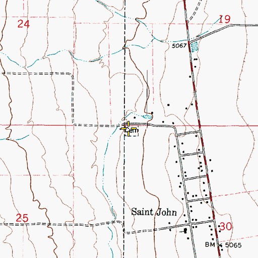 Topographic Map of Saint John Cemetery, UT