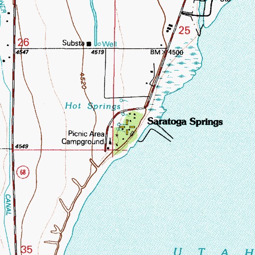 Topographic Map of Saratoga, UT