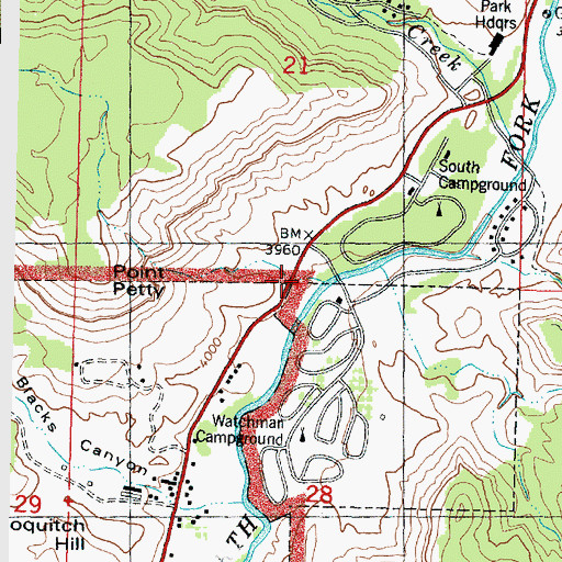 Topographic Map of South Entrance, UT