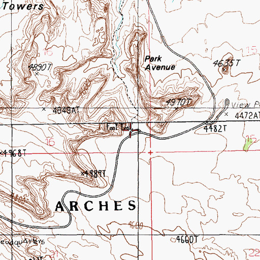 Topographic Map of South Park Avenue Trailhead, UT