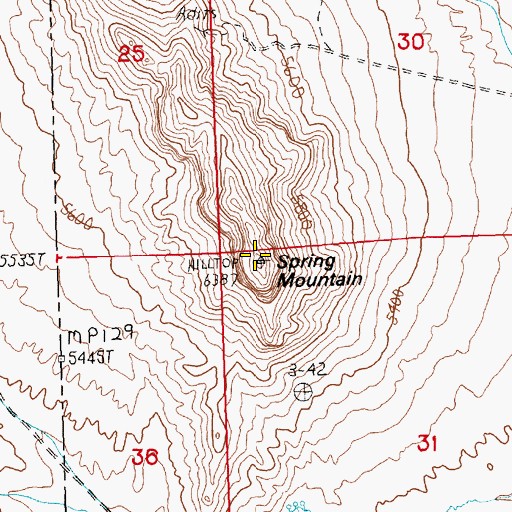 Topographic Map of Spring Mountain, UT