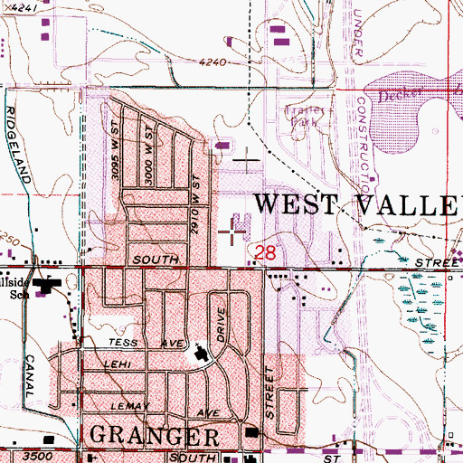 Topographic Map of Stansbury Elementary School, UT