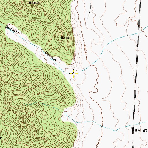 Topographic Map of Straight Canyon, UT