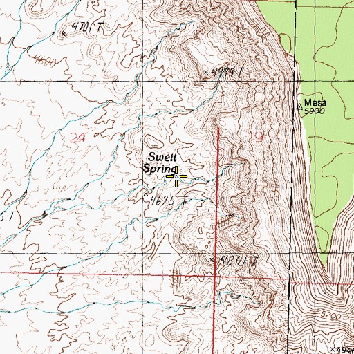Topographic Map of Sweet Spring, UT