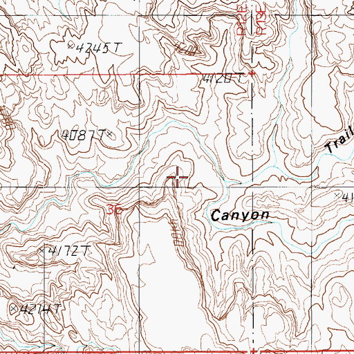 Topographic Map of Trail Canyon, UT