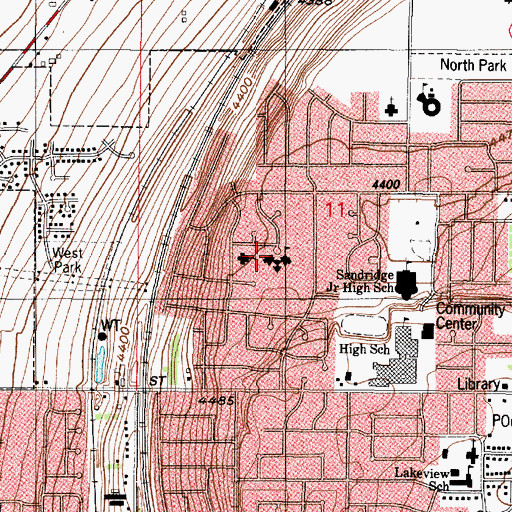 Topographic Map of Valley View Elementary School, UT
