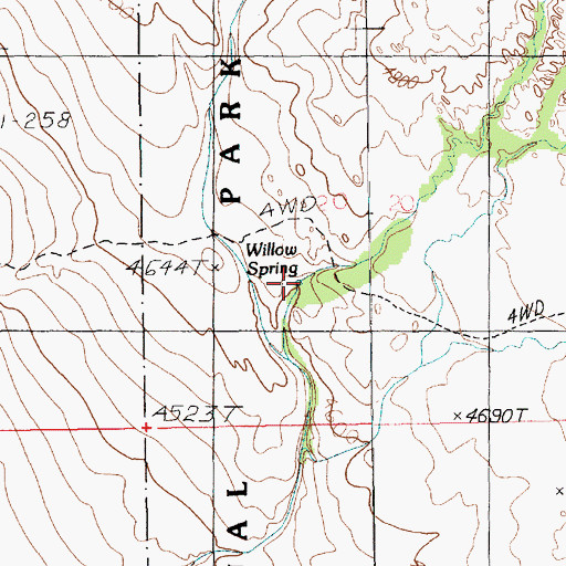 Topographic Map of Willow Spring, UT