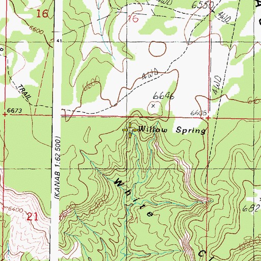 Topographic Map of Willow Spring, UT