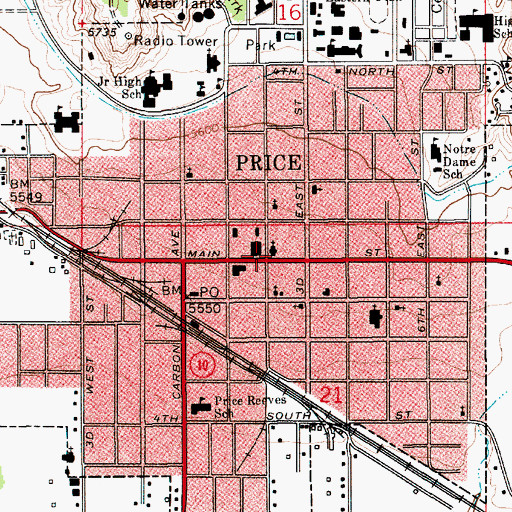 Topographic Map of United Methodist Church, UT