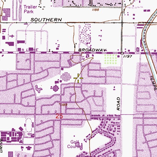 Topographic Map of Connolly Field, AZ