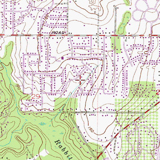 Topographic Map of Rabbit Creek Estates, AL