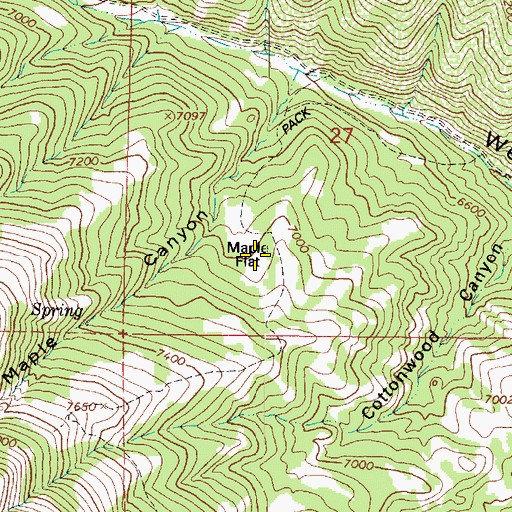 Topographic Map of Maple Flat, UT