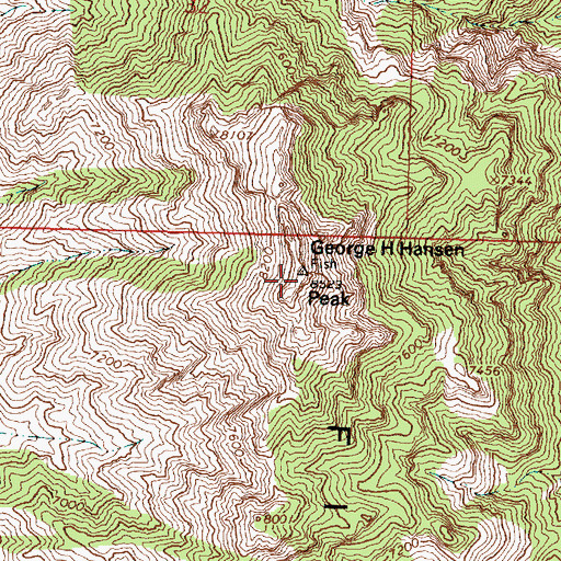 Topographic Map of George H. Hansen Peak, UT