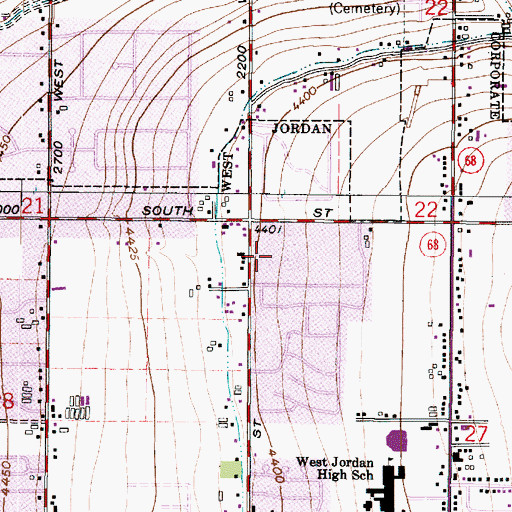 Topographic Map of Rebecca Meadows Condo, UT