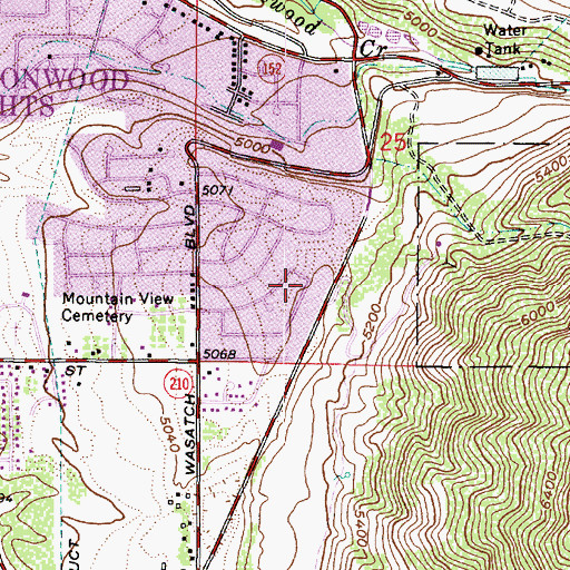 Topographic Map of Sherwood Hills Condo, UT