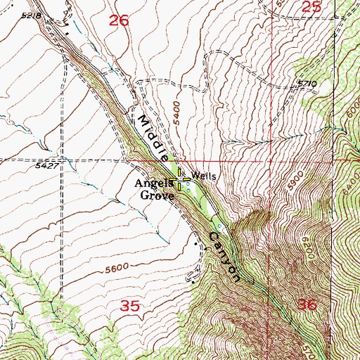 Topographic Map of Angels Grove, UT