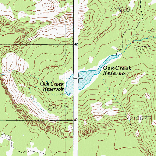 Topographic Map of Oak Creek Reservoir, UT