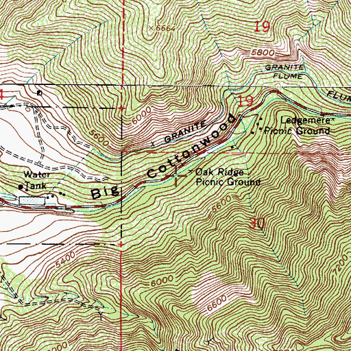 Topographic Map of Oak Ridge Picnic Ground, UT