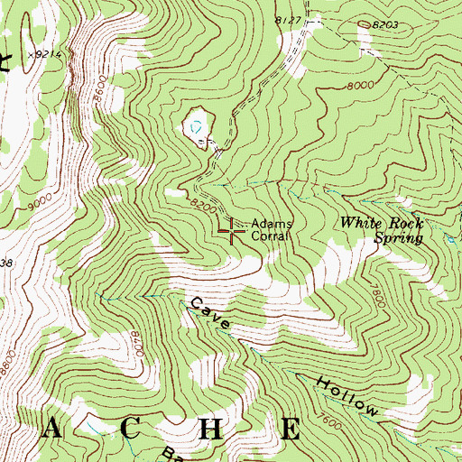 Topographic Map of Adams Corral, UT