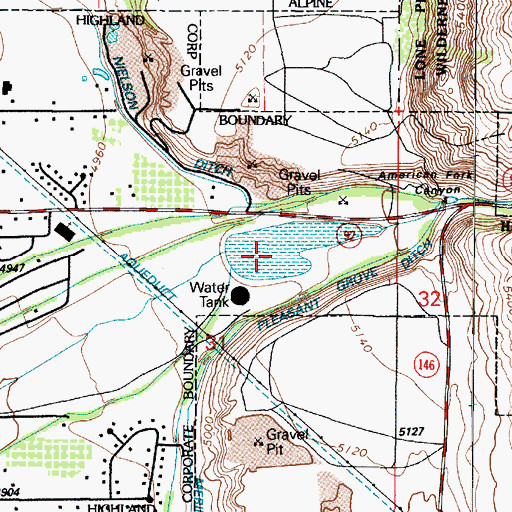 Topographic Map of American Fork Canyon, UT