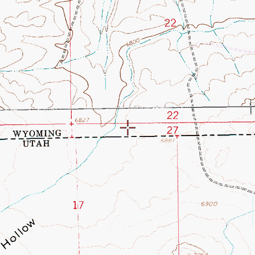 Topographic Map of Antelope Hollow, UT