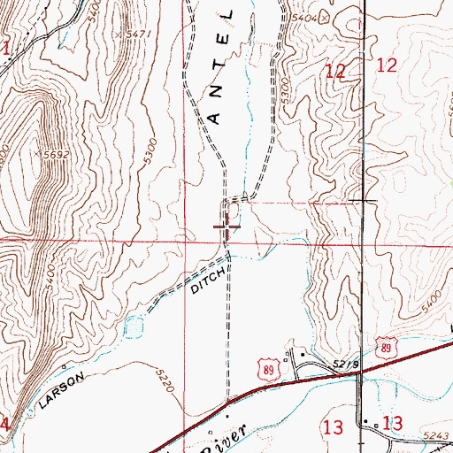 Topographic Map of Antelope Valley, UT