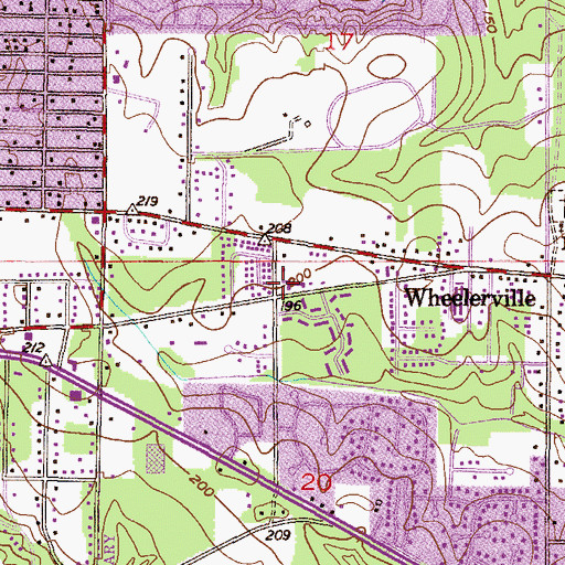 Topographic Map of Providence Church of God, AL