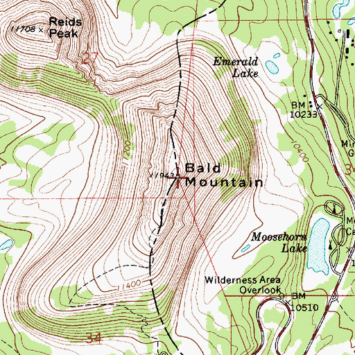 Topographic Map of Bald Mountain, UT