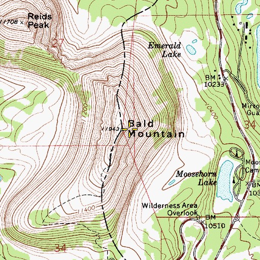 Topographic Map of Bald Mountain, UT