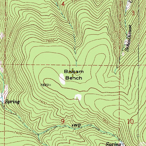 Topographic Map of Balsam Bench, UT
