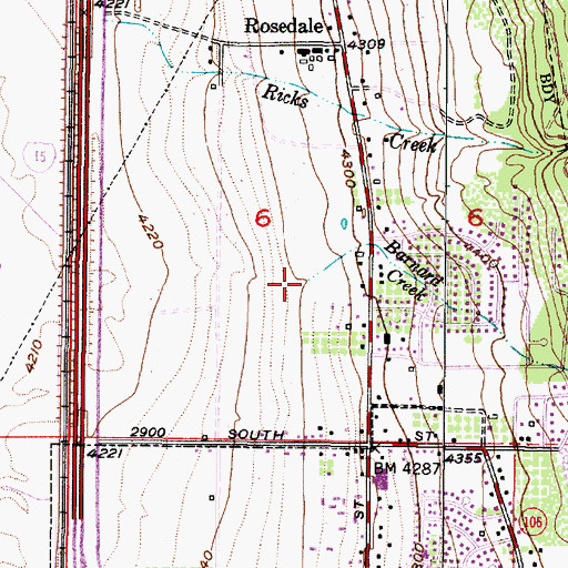 Topographic Map of Barnard Creek, UT