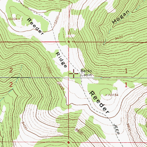 Topographic Map of Becks Cabin, UT