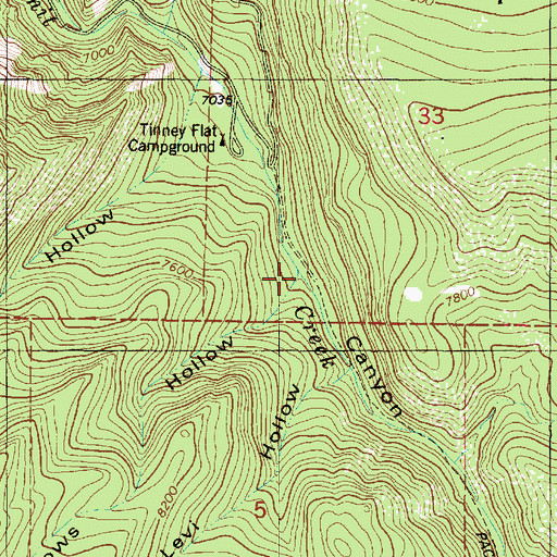 Topographic Map of Bellows Hollow, UT